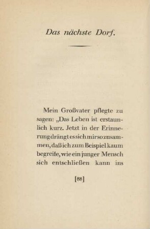 Das nächste Dorf