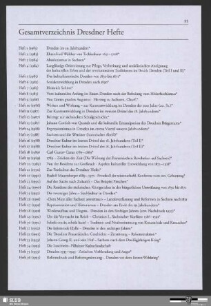 Gesamtverzeichnis Dresdner Hefte