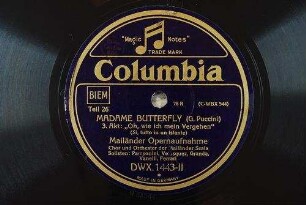 Madame Butterfly : 3. Akt: "Oh, wie ich mein Vergehen" (Si, tutto in un istante) / (G. Puccini)