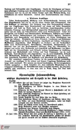 Chronologische Zusammenstellung wichtiger Begebenheiten und Ereignisse