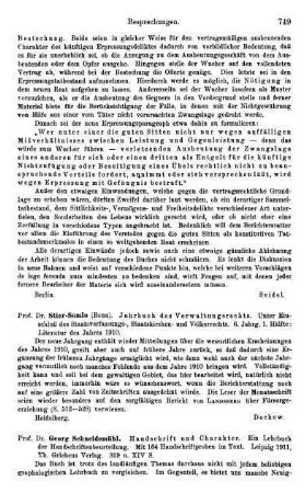 749-751, Georg Schneidemühl. Handschrift und Charakter. Ein Lehrbuch der Handschriftenbeurteilung. 1911