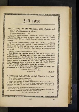Seit 21. März 191454 Gefangene, 2476 Geschütze und 15024 Maschinengewehre erbeutet.
