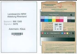Entnazifizierung Klaus Adermann , geb. 11.11.1907 ()
