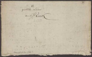 2 Sacred songs, V, org (pf), Fragments - BSB Mus.Schott.Ha 2269-2 : [title page:] VI // geistliche Lieder // von Rink
