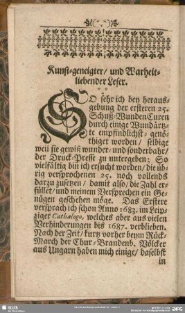 Kunst-geneigter, und Warheitliebender Leser