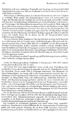 Archiv der Hansestadt Lübeck, Findbücher 4, Hauptamt 1945 - 1970 : Lübeck, Schmidt-Römhild, 1996