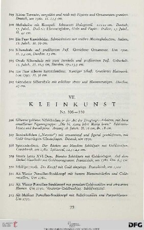 VII. Kleinkunst (Nr. 306-330)