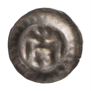 Münze, Hohlpfennig, Mitte 14. Jh