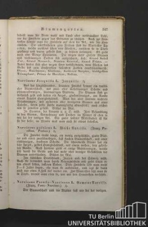 Narcissus poeticus L. Weiße Narcisse. (Franz. Porillon. Porion.)