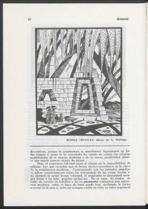 Ruinas incaicas : dibujo de G. Buitrago