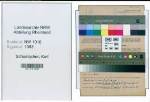 Entnazifizierung Karl Schumacher , geb. 30.12.1905 (Friseur)