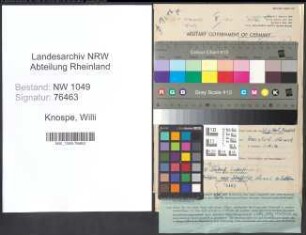 Entnazifizierung Willi Knospe , geb. 20.11.1900 (Arbeiter)