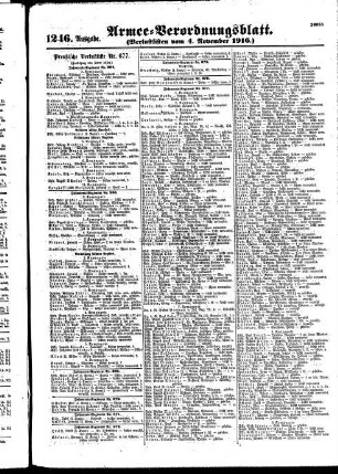1246. Ausgabe. Samstag, 4. November 1916
