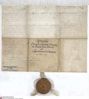 Vinzenz (Vincentius) von Buseck genannt Brand, Konventuale von Fulda, bekundet, dass ihm Amand [von Buseck], Abt von Fulda, die Propstei Sannerz ü...