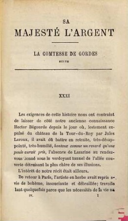 Sa Majesté l'Argent, 4. La comtesse de Gordes