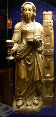 Heilige Barbara mit Buch, Kelch und Turm