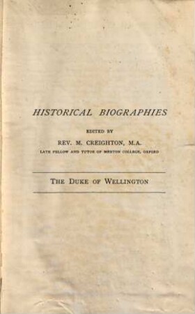 Life of the Duke of Wellington