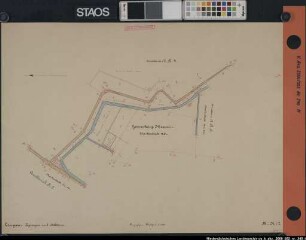 Stadtgraben in Meppen Lingen, Teglingen in 8 Blättern Stück Riß 7 (Gemarkung MEPPEN) Ausf.-Art: farbige Handzeichnung auf Karton Hersteller: Günther Format: 49,7 x 66,6 cm Maßstab: 1 : 1000