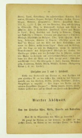 Vierter Abschnitt. Von den Erdteilen Asien, Afrika, Amerika und Australien
