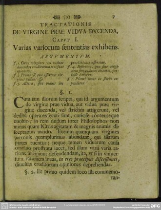 Caput I. Varias variorum sententias exhibens
