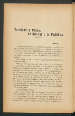 Variedades y revista de revistas y de periódicos
