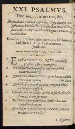 XXI. - XXV. Psalmus.