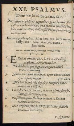 XXI. - XXV. Psalmus.