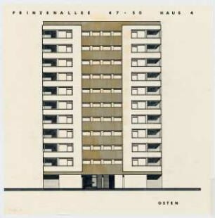 Wohnhäuser Prinzenallee 47-50, Berlin-Gesundbrunnen: Ansicht von Osten