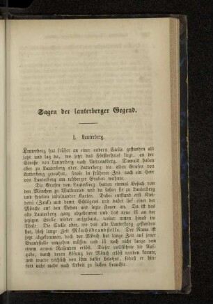 Sagen der lauterberger Gegend.