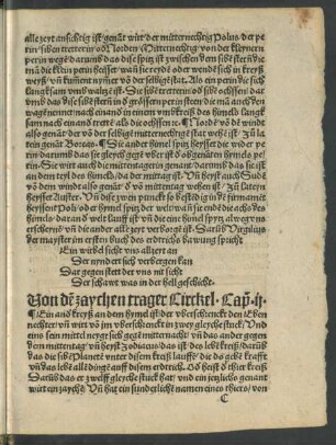 Von den zaychen trager Circkel. Capitel .ii.