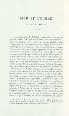 Dieu et l'Homme
