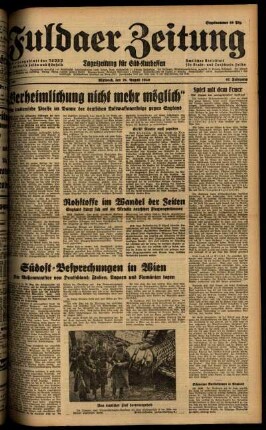 Ausgabe vom Mittwoch, den 28. August 1940.