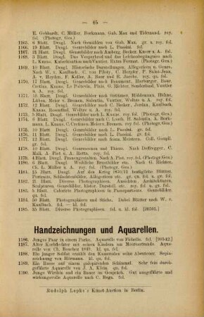 Handzeichnungen und Aquarellen