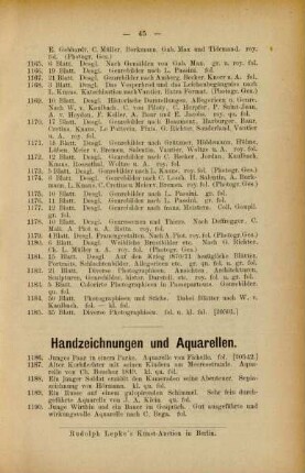 Handzeichnungen und Aquarellen