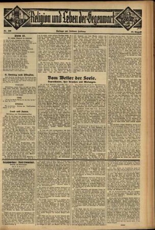 Dritte Ausgabe vom Sonntag, den 20. August 1933.
