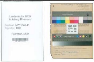 Entnazifizierung Erich Hollmann , geb. 10.10.1899 (Polizist)