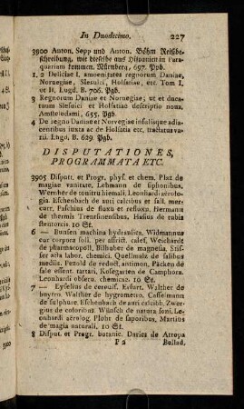 227-261, Disputationes, Programmata etc.