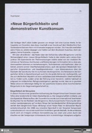 "Neue Bürgerlichkeit" und demonstrativer Kunstkonsum