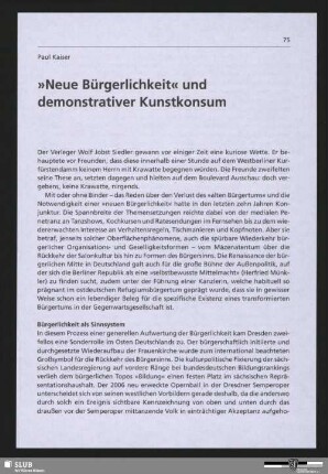 "Neue Bürgerlichkeit" und demonstrativer Kunstkonsum