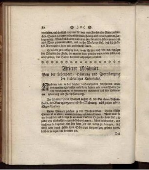 Dritter Abschnitt. Von der Lebensart, Häutung und Fortplanzung des krebsartigen Riesenfußes.