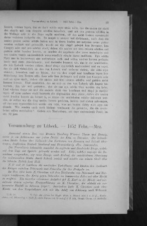 Versammlung zu Lübeck. - 1452 Febr. -Mrz.