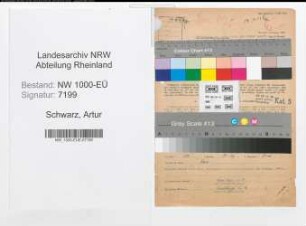 Entnazifizierung Artur Schwarz, geb. 14.10.1910 (Hilfsschaffner)