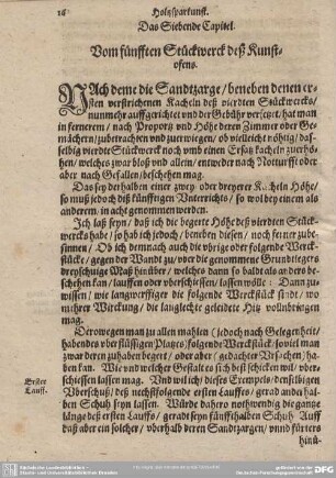 Das Siebende Capitel. Vom fünfften Stückwerck deß Kunstofens.