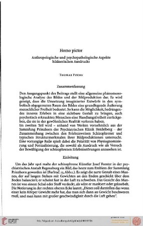Thomas Fuchs: Homo pictor. Anthropologische und psychopatologische Aspekte bildnerischen Ausdrucks