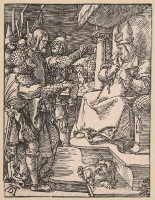 Kleine Passion, Blatt 14: Christus vor Kaiphas