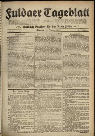 Ausgabe vom Mittwoch, den 19. Januar 1921.