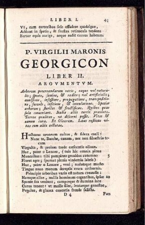 P. Virgilii Maronis Georgicon Liber II.