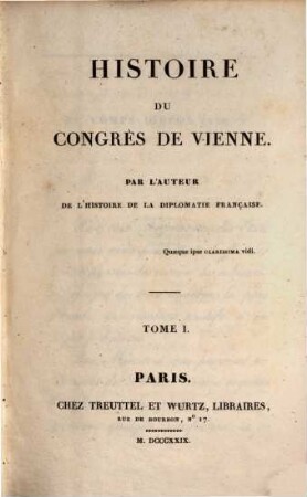 Histoire du congrès de Vienne, 1