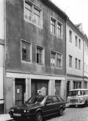Meißen-Altstadt, Fleischergasse 3/4. Wohnhäuser mit Läden (um 1560, nach 1637). Straßenansicht