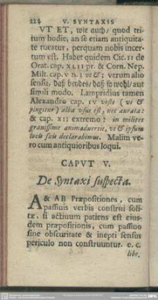 Caput V. De Syntaxi suspecta